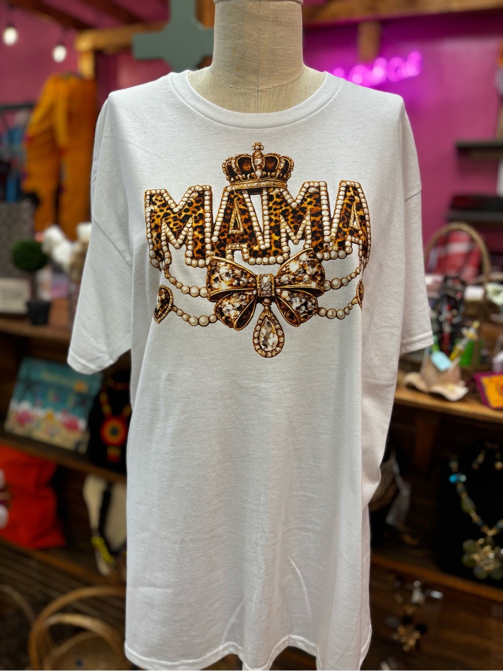 Embellished White Short Sleeve Tee with Gold Accents